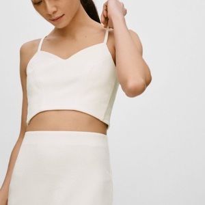 Aritzia Babaton white crop top